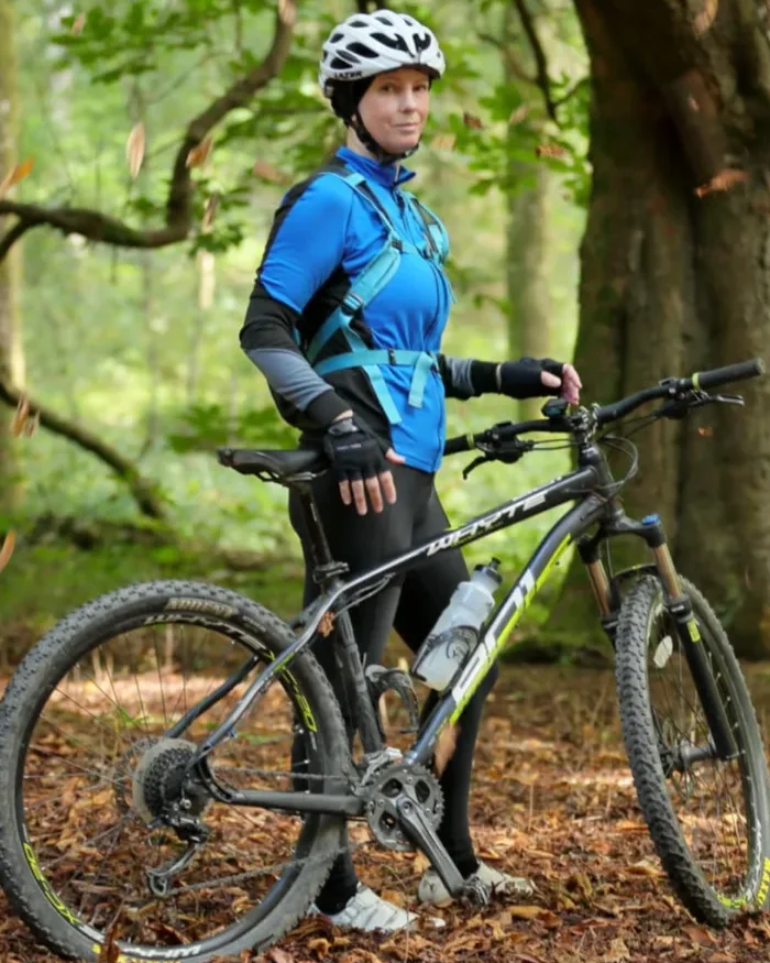 The bike stands out for its high traction tires and multi gear drivetrain.