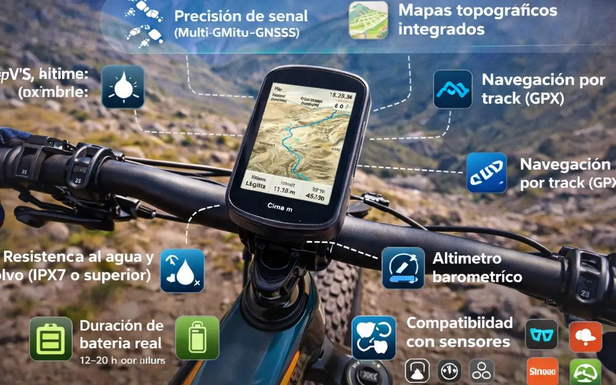 Diseño con enfoque en navegación en tiempo real y seguimiento de track para no perderse en senderos abiertos.