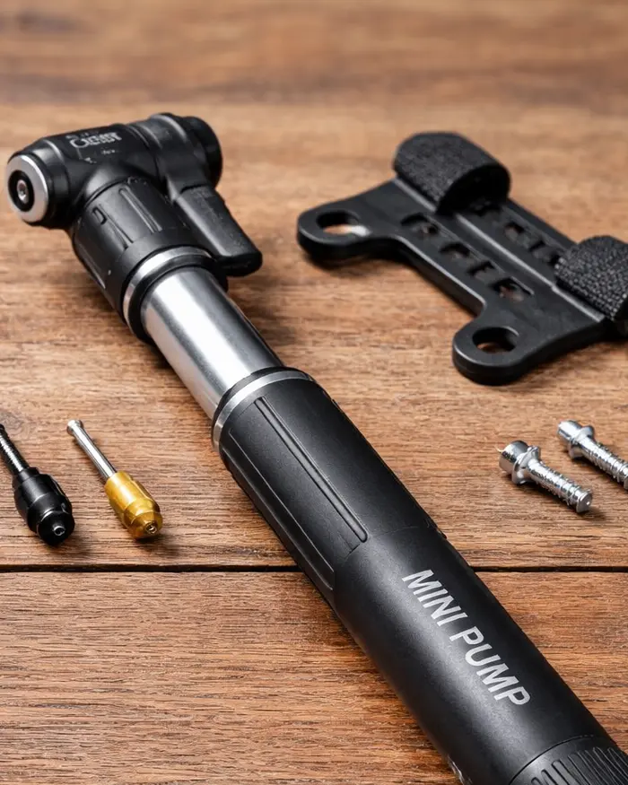 The head is designed to easily connect to the tire valve in case of an emergency.