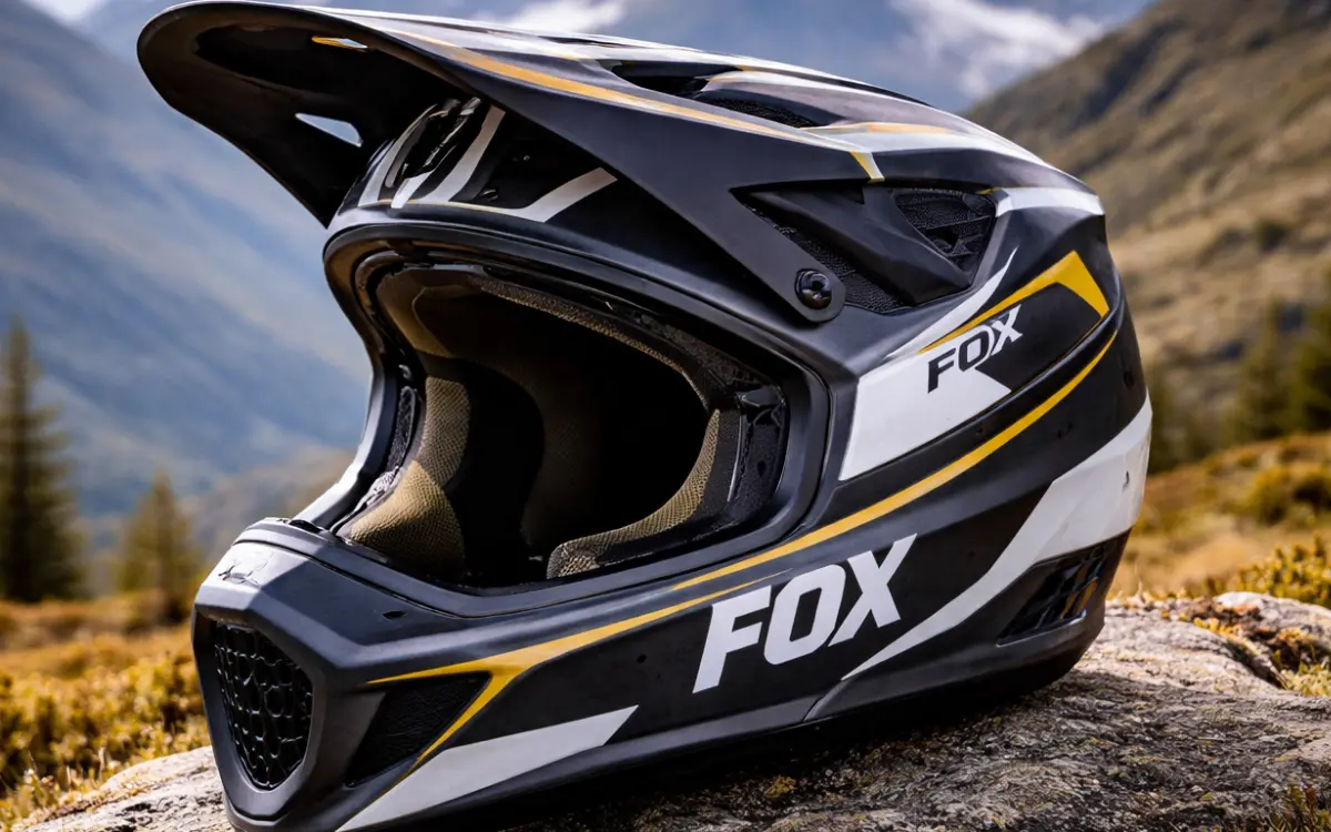 The helmet’s robust design includes a reinforced chin guard, ideal for protection on technical descents.