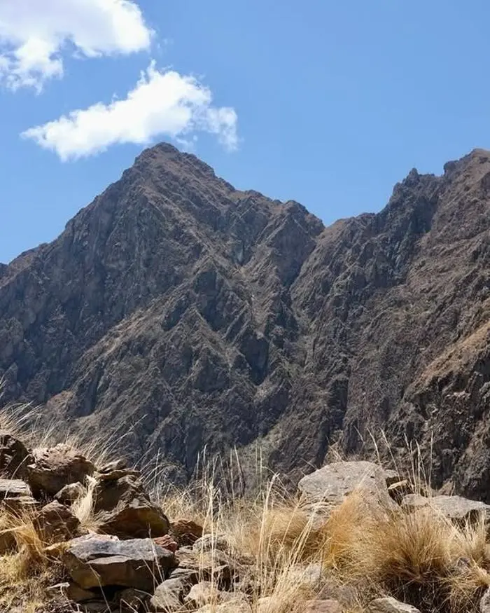 The mountains feature steep slopes that reveal a demanding and challenging terrain.